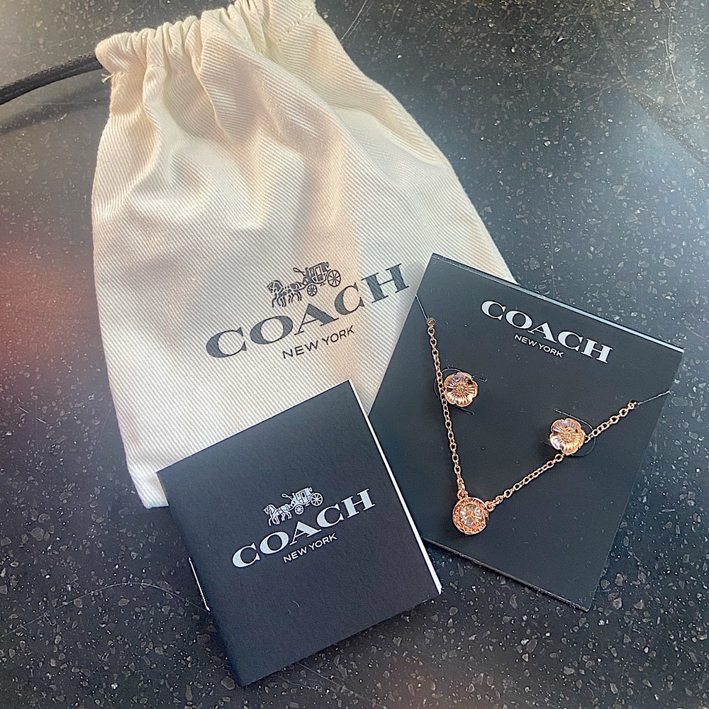 Coach Earrings and Necklace Set